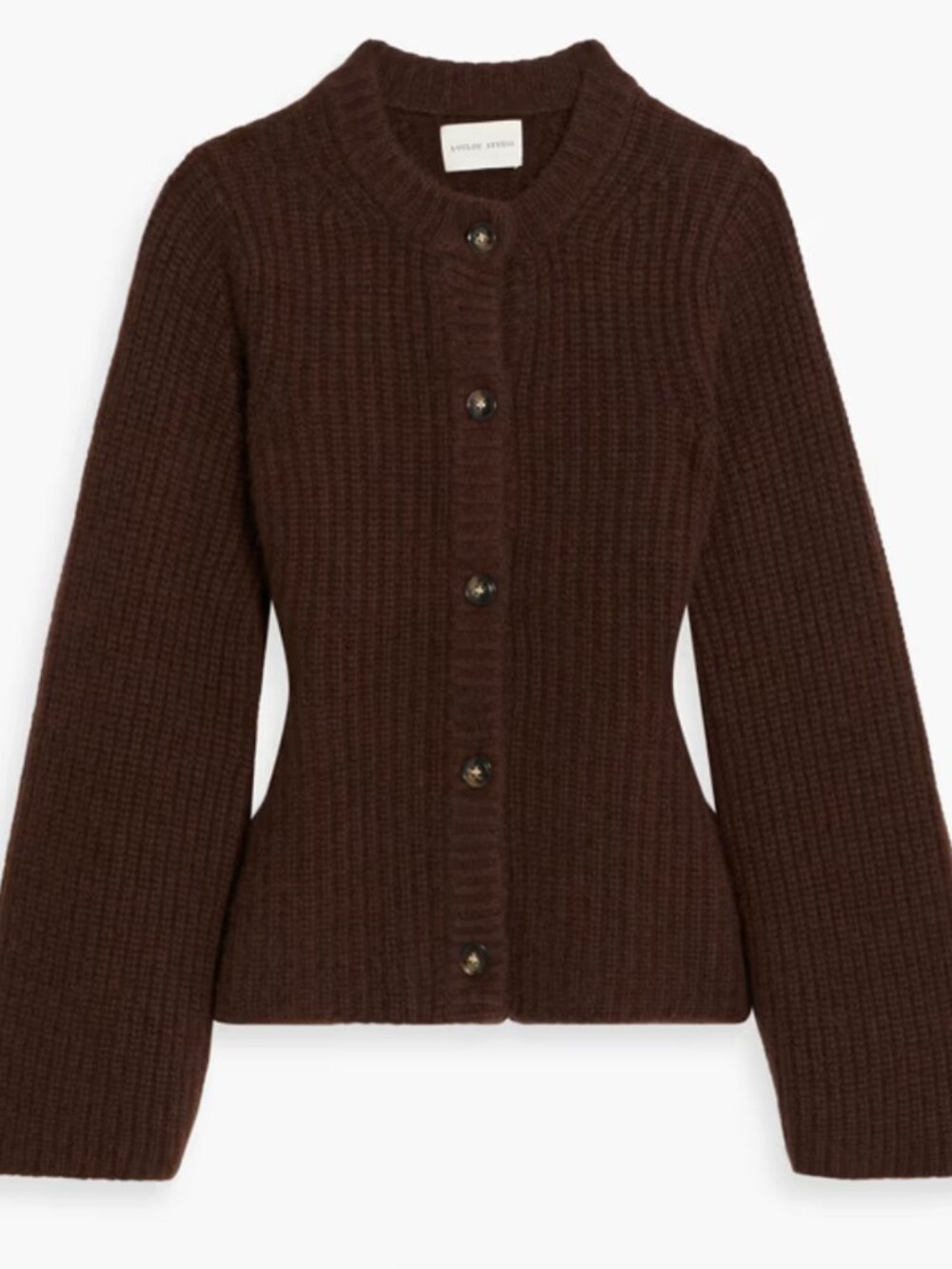 LOULOU STUDIO Rasa 100% Cashmere Cardigan XS, Chocolate